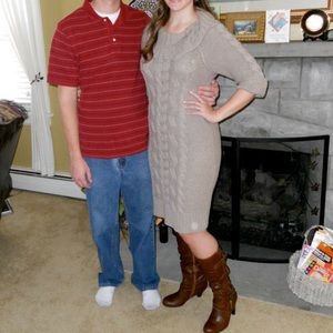 LOFT beige sweater dress